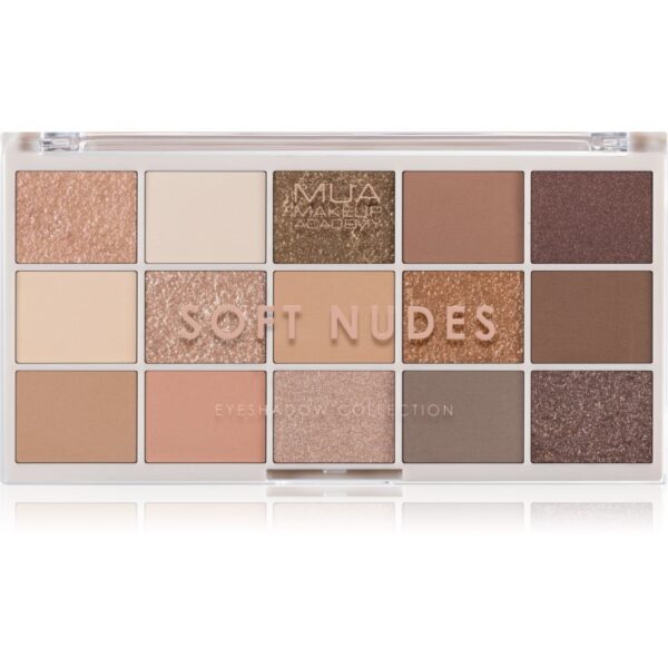 MUA Makeup Academy Professional 15 Shade Palette paletă cu farduri de ochi culoare Soft Nudes 12 g-ro