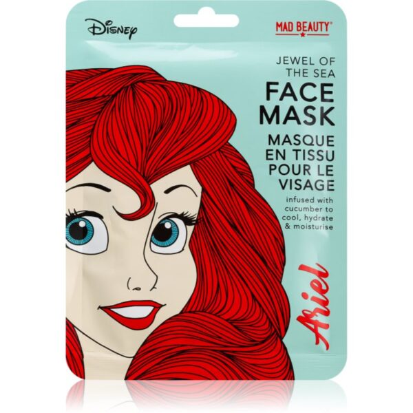Mad Beauty Disney Princess Ariel mască textilă hidratantă cu extracte de castravete 25 ml-ro