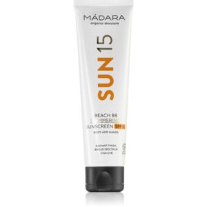 Mádara Beach BB crema de corp pentru protectie solara cu particule stralucitoare SPF 15 100 ml-Țena