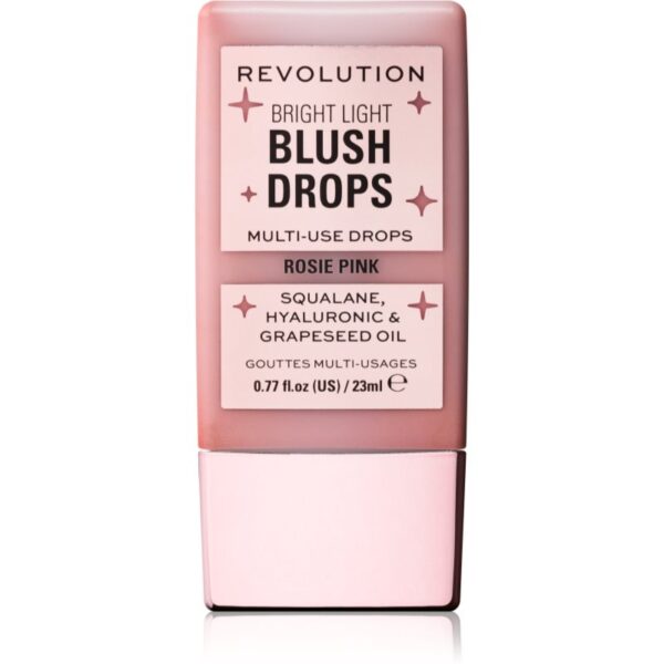 Makeup Revolution Bright Light Blush Drops fard de obraz lichid culoare Pink Rosie 23 ml-ro