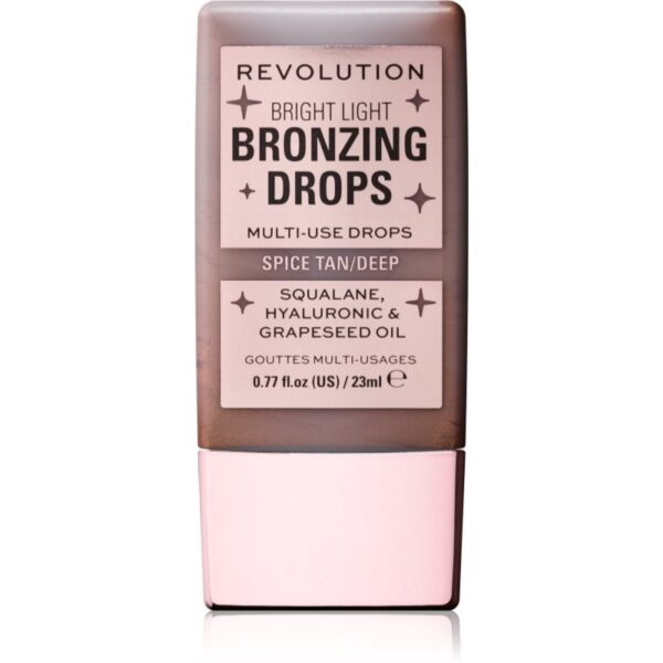 Makeup Revolution Bright Light Bronzing Drops crema bronzanta culoare Deep Bronze Spice 23 ml-ro