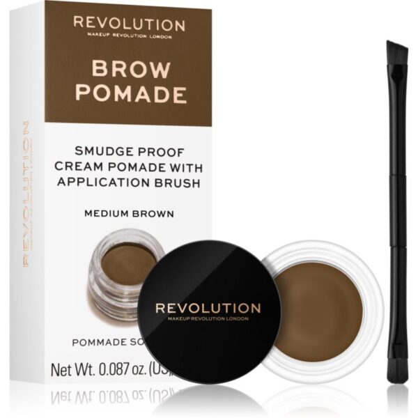 Makeup Revolution Brow Pomade pomadă pentru sprâncene culoare Medium Brown 2.5 g-Țena