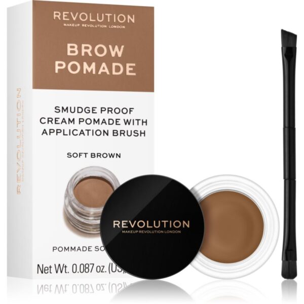 Makeup Revolution Brow Pomade pomadă pentru sprâncene culoare Soft Brown 2.5 g-Țena