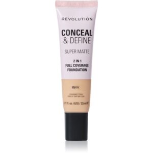 Makeup Revolution Conceal & Define machiaj cu efect matifiant culoare F5NW 23 ml-Țena