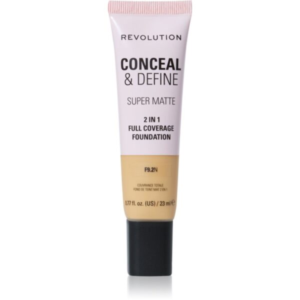 Makeup Revolution Conceal & Define machiaj cu efect matifiant culoare F9.2N 23 ml-Țena