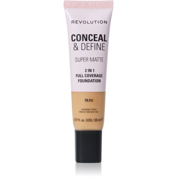 Makeup Revolution Conceal & Define machiaj cu efect matifiant culoare F9.7W 23 ml-Țena