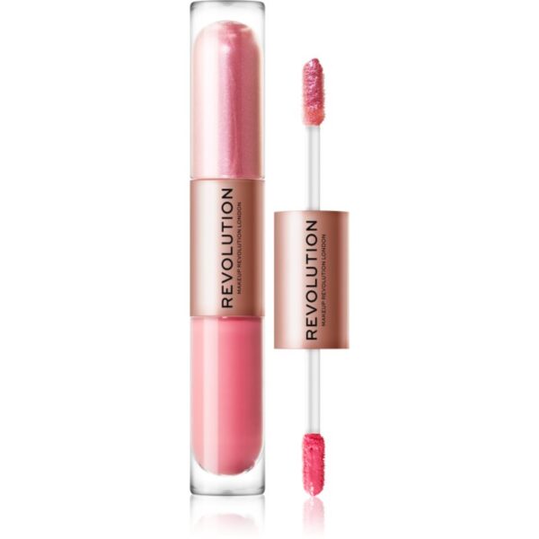 Makeup Revolution Double Up lichid fard ochi 2 in 1 culoare Blissful Pink 2x2