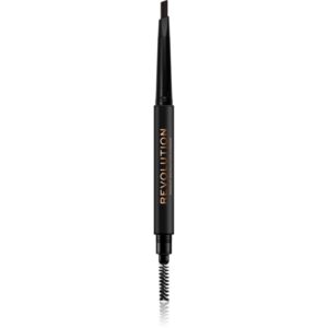 Makeup Revolution Duo Brow Definer creion sprâncene precise culoare Dark Brown 0
