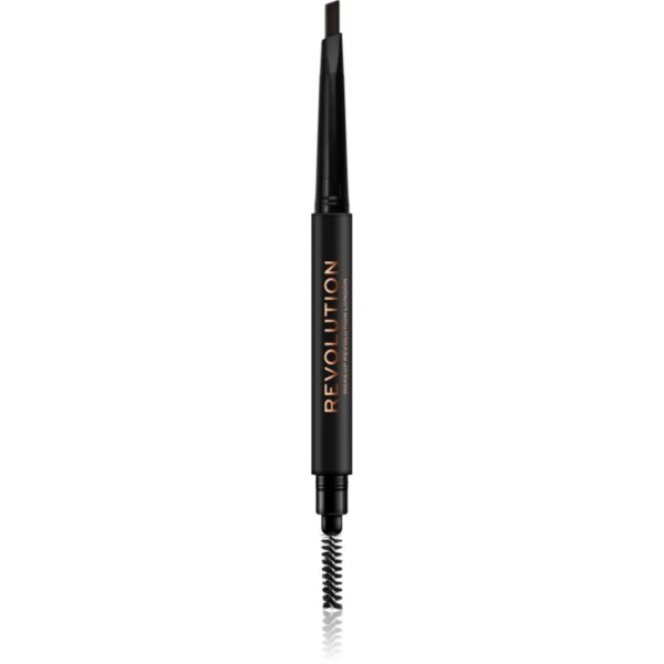 Makeup Revolution Duo Brow Definer creion sprâncene precise culoare Dark Brown 0