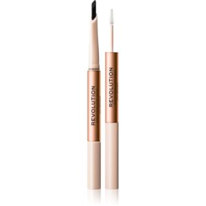 Makeup Revolution Fluffy Brow Filter Duo creion dermatograf cu două capete pentru sprâncene pentru fixare și formă culoare Ash Brown 0.12 g-ro