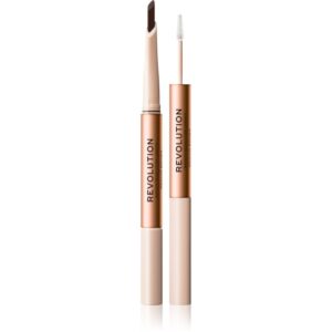 Makeup Revolution Fluffy Brow Filter Duo creion dermatograf cu două capete pentru sprâncene pentru fixare și formă culoare Medium Brown 0.12 g-ro