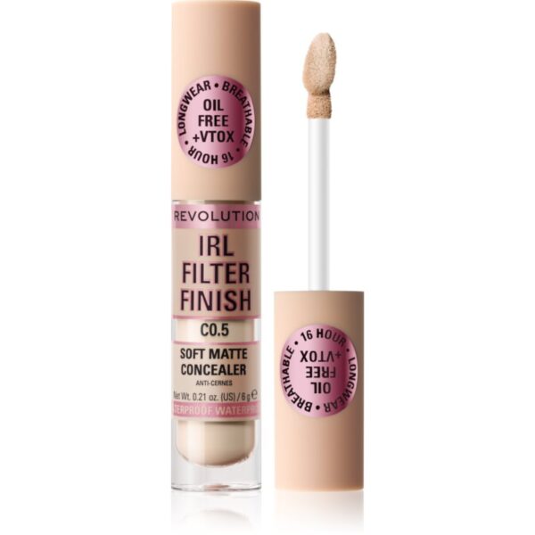 Makeup Revolution IRL Filter anticearcan cu efect de lunga durata acoperire completa culoare C0.5 6 g-ro