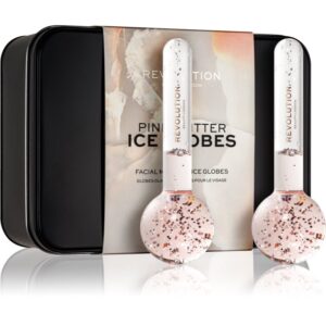 Makeup Revolution Ice Globes Pink Glitter accesoriu de masaj faciale 2 buc-ro