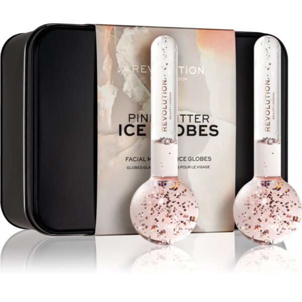 Makeup Revolution Ice Globes Pink Glitter accesoriu de masaj faciale 2 buc-ro