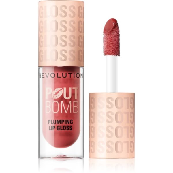 Makeup Revolution Pout Bomb lip gloss cu efect de crestere culoare Melba Warm Peach 4.6 ml-ro