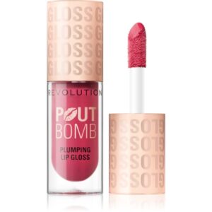 Makeup Revolution Pout Bomb lip gloss cu efect de crestere culoare Rosewood Rose Pink 4.6 ml-Țena