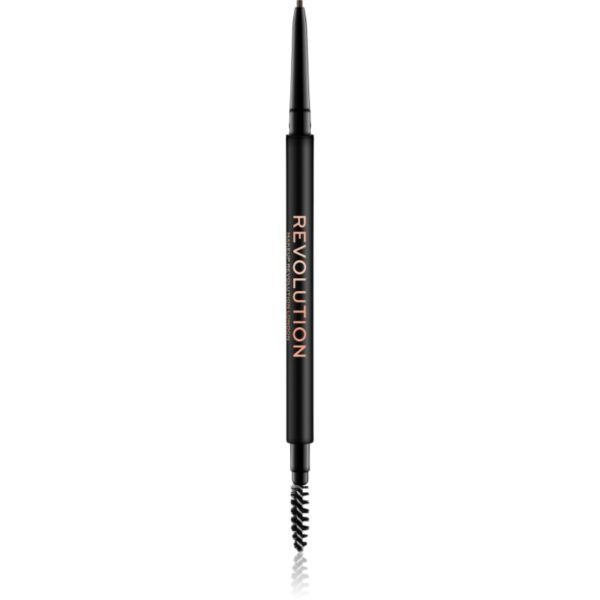 Makeup Revolution Precise Brow Pencil creion sprâncene precise cu pensula culoare Dark Brown 0.05 g-ro