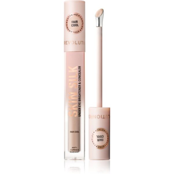 Makeup Revolution Skin Silk Under Eye Brightener & Concealer corector iluminator culoare Fair Cool 4 ml-ro
