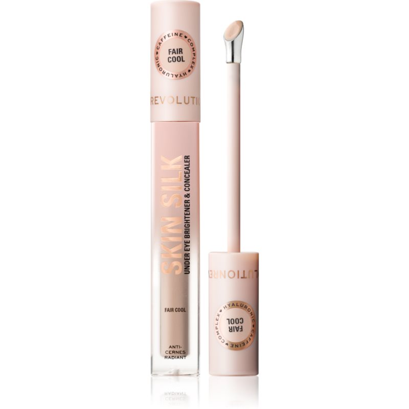 Makeup Revolution Skin Silk Under Eye Brightener & Concealer corector iluminator culoare Fair Cool 4 ml-ro