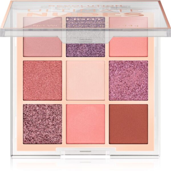 Makeup Revolution Ultimate Nudes paletă cu farduri de ochi culoare Light 8 g-ro