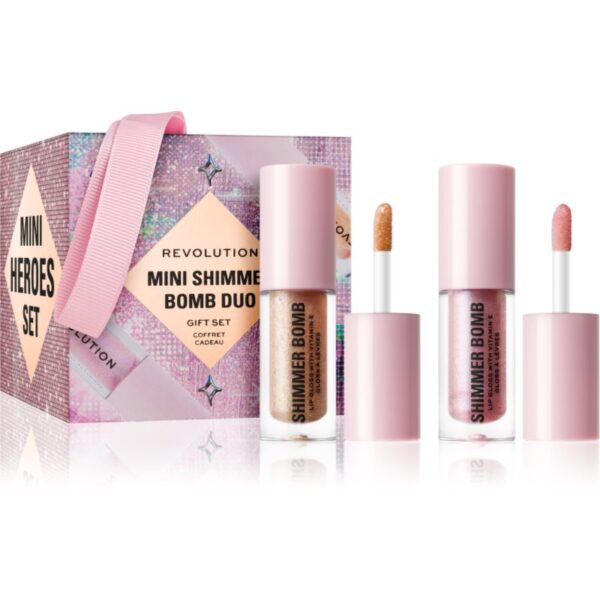 Makeup Revolution Xmass 2024 Mini Shimmer Bomb Duo set cadou de buze-ro