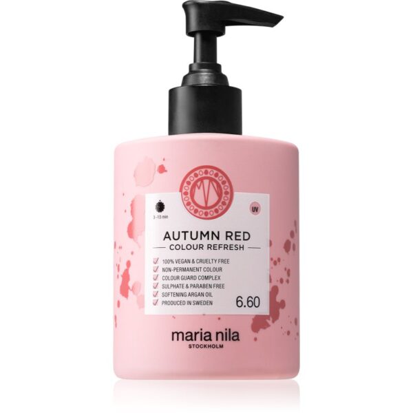 Maria Nila Colour Refresh Autumn Red mască fină de hrănire fără pigmenți permanenți de culoare rezistă la 4 - 10 spălări 6.60 300 ml-Țena