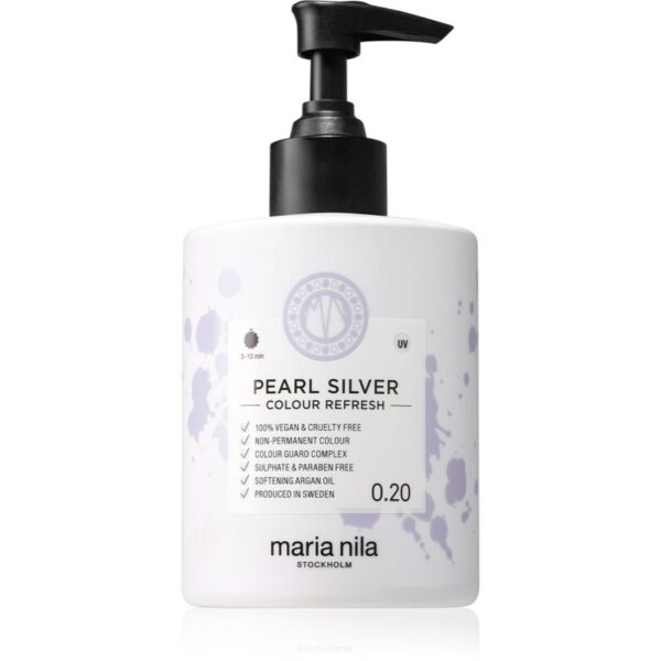 Maria Nila Colour Refresh Pearl Silver mască fină de hrănire fără pigmenți permanenți de culoare rezistă la 4 - 10 spălări 0.20 300 ml-Țena