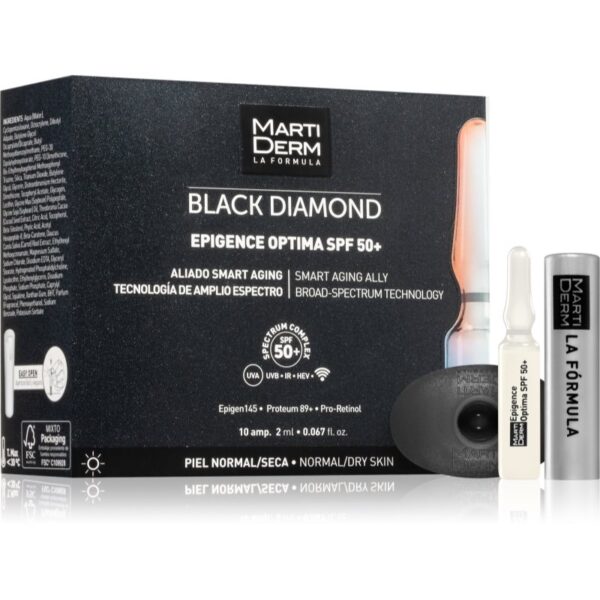 MartiDerm Black Diamond Epigence Optima SPF 50+ ser protector in fiole SPF 50+ 10x2 ml-ro