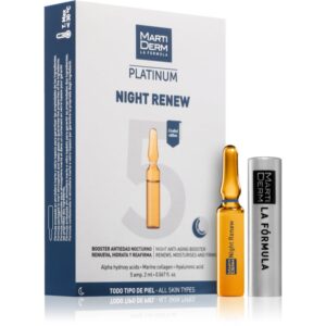 MartiDerm Platinum Night Renew ser intensiv pentru stimularea secreției de colagen 5x2 ml-Țena