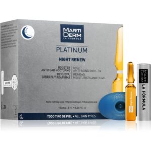 MartiDerm Platinum Night Renew serum cu efect exfoliant in fiole 10x2 ml-ro