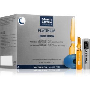 MartiDerm Platinum Night Renew serum cu efect exfoliant in fiole 30x2 ml-ro