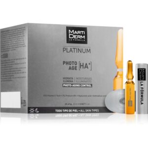 MartiDerm Platinum Photo Age HA+ ser facial anti-îmbătrânire in fiole cu vitamina C 30x2 ml-ro