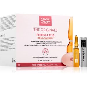 MartiDerm The Originals Formula Nº10 HD Color Touch ser facial hidratant cu vitamina C SPF 30 30x2 ml-ro