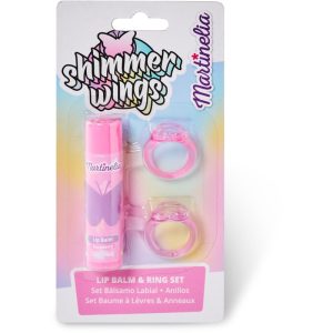Martinelia Shimmer Wings Lip Balm & Ring Set set pentru copii-Țena