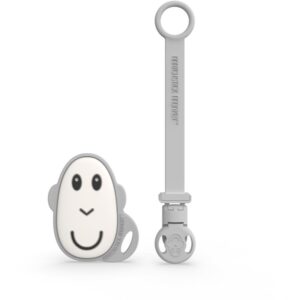 Matchstick Monkey Flat Face Teether & Soother Clip set cadou pentru copii Grey-Țena