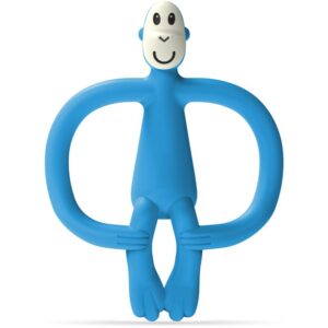 Matchstick Monkey Monkey Teether jucărie pentru dentiție perie 2 in 1 Blue 1 buc-ro