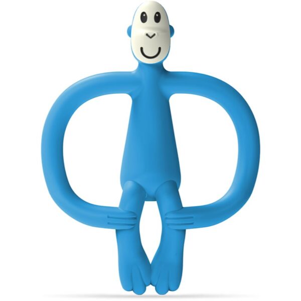 Matchstick Monkey Monkey Teether jucărie pentru dentiție perie 2 in 1 Blue 1 buc-ro