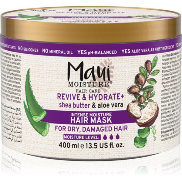 Maui Moisture Revive & Hydrate + Shea Butter masca hranitoare pentru păr 400 ml-Țena