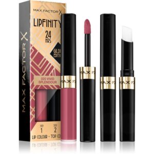 Max Factor Lipfinity Gilded Edition ruj cu persistenta indelungata balsam culoare 025 Vivid Splendour 4