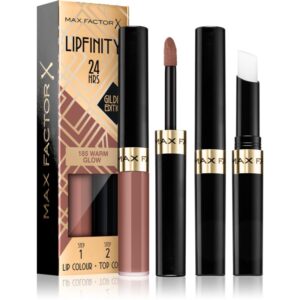 Max Factor Lipfinity Gilded Edition ruj cu persistenta indelungata balsam culoare 185 Warm Glow 4