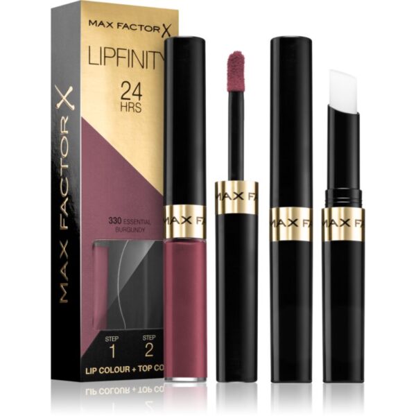 Max Factor Lipfinity Lip Colour ruj cu persistenta indelungata balsam culoare 330 Essential Burgundy 4