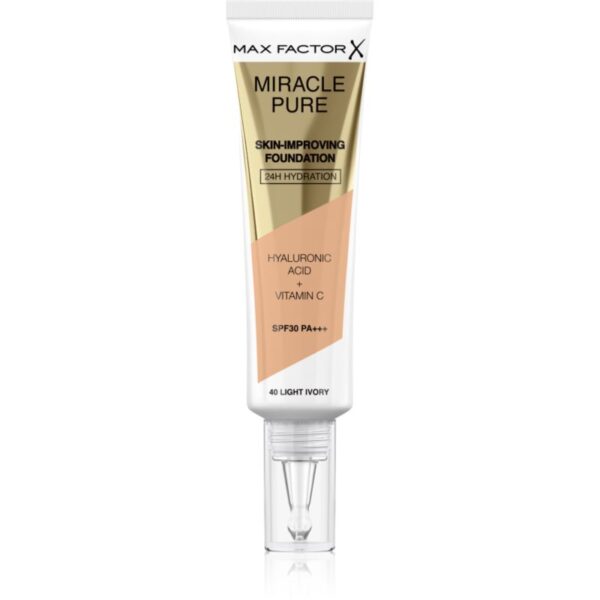 Max Factor Miracle Pure Skin machiaj persistent SPF 30 culoare 40 Light Ivory 30 ml-Țena