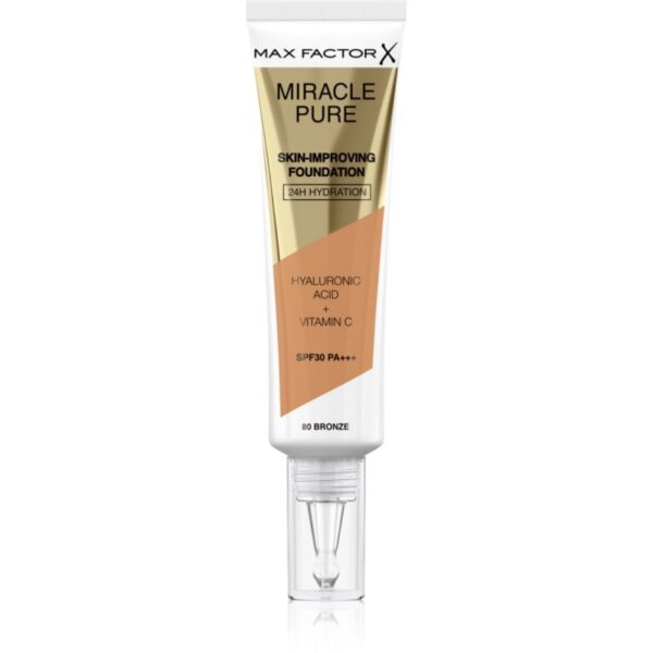 Max Factor Miracle Pure Skin machiaj persistent SPF 30 culoare 80 Bronze 30 ml-Țena