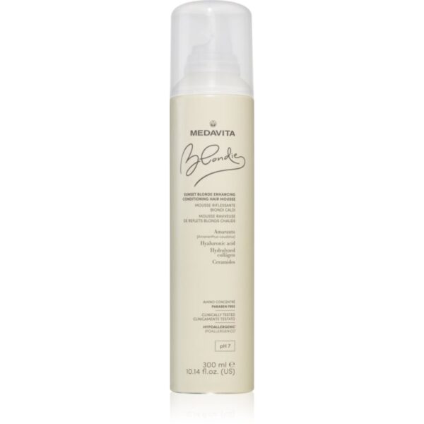 Medavita Blondie Sunset Blonde Enhancing Conditioning Hair Mouse balsam spumă pentru nuante calde de blond 300 ml-ro