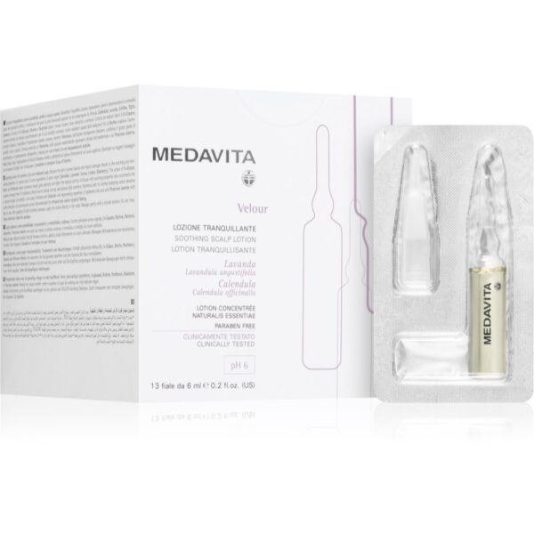 Medavita Velour Soothing Scalp Lotion ingrijire calmanta intensiva pentru păr 12x6 ml-Țena