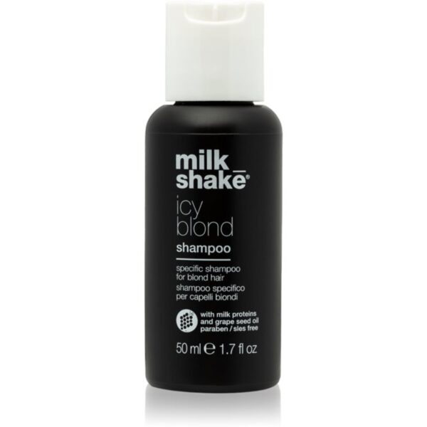 Milk Shake Icy Blond Shampoo șampon pentru neutralizarea tonurilor de galben pentru par blond 50 ml-ro