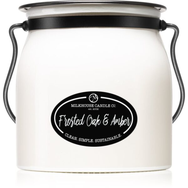 Milkhouse Candle Co. Creamery Frosted Oak & Amber lumânare parfumată Butter Jar 454 g-ro