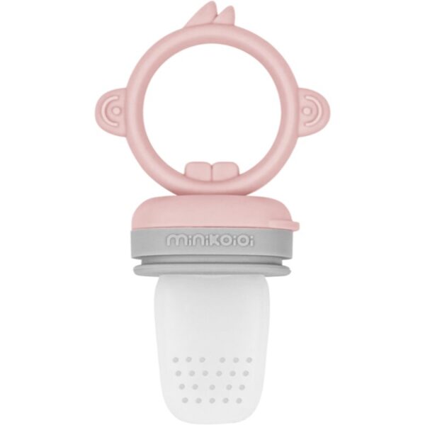 Minikoioi Feeder Teether Pinky Pink/ Powder Grey suzetă pentru alimentare Pinky Pink/Powder Grey 1 buc-ro