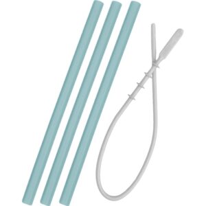 Minikoioi Flexi Straw with Cleaning Brush pai din silicon cu pensula Aqua Green 3 buc-ro
