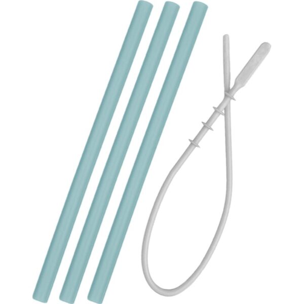 Minikoioi Flexi Straw with Cleaning Brush pai din silicon cu pensula Aqua Green 3 buc-ro